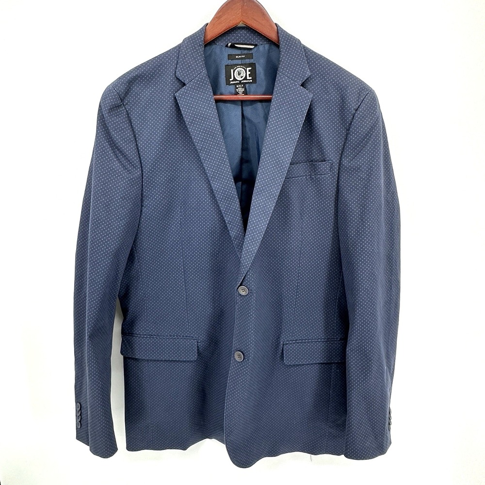 Joseph Abboud Mens 2XLT Slim Fit Blazer Blue Polka Dots Sports Coat Jacket